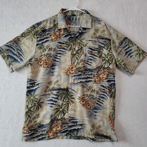 FC Men's Hawaiian Button Front Shirt Size XL Magnum PI Surfer Beach Island Life